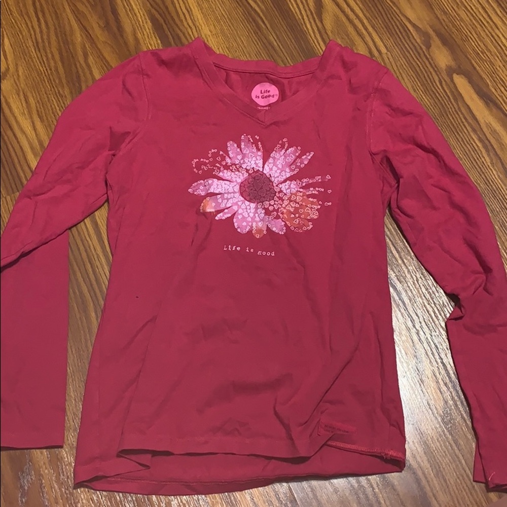 Pink daisy life is good long sleeve